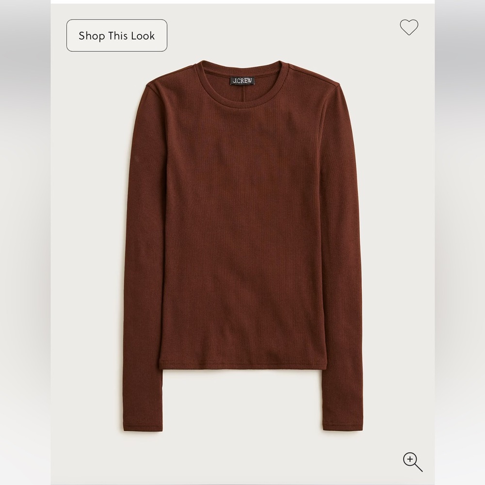 J.Crew Perfect rib long-sleeve T-shirt in French press - Picture 4 of 8